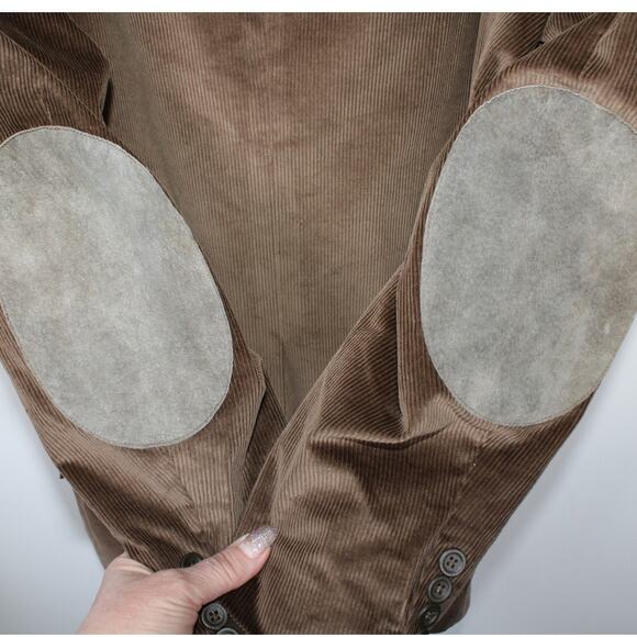 Vintage Stafford Men's Stafford Corduroy Blazer Tan Gray Elbow Patch  Size 50R - Picture 4 of 9